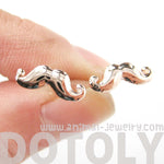 Moustache Mustache Handlebar Shaped Stud Earrings in Rose Gold | DOTOLY