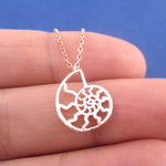 Nautilus Seashell Cross-Section Cut Out Shaped Pendant Necklace