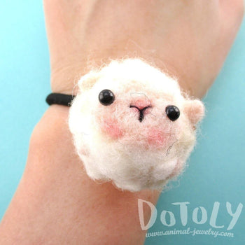 Needle Felted Wool Baby Lamb Sheep Hair Tie | DOTOLY | DOTOLY