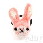 Needle Felted Wool Bunny Rabbit Hair Tie in Pink | DOTOLY | DOTOLY