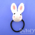 Needle Felted Wool Bunny Rabbit Hair Tie in White | DOTOLY | DOTOLY