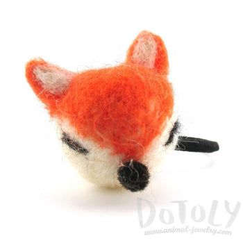 Needle Felted Wool Orange Fox Hair Tie | DOTOLY | DOTOLY