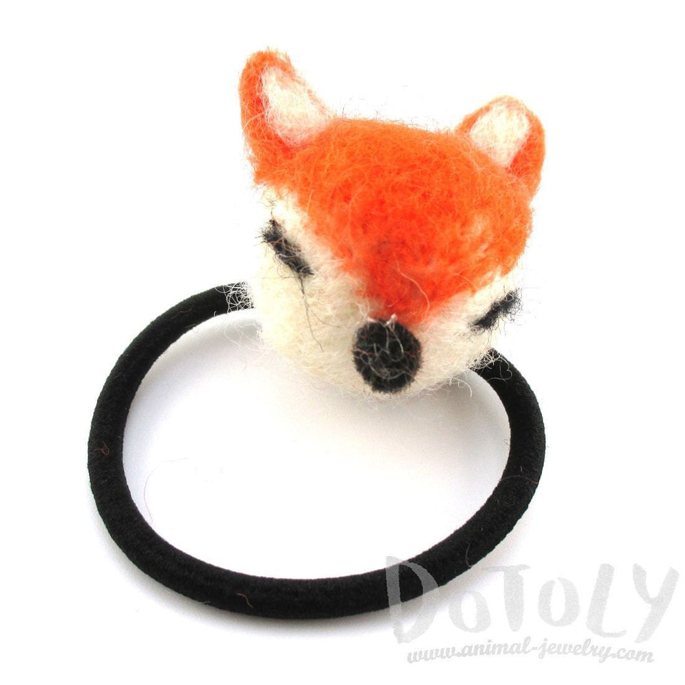 Needle Felted Wool Orange Fox Hair Tie | DOTOLY | DOTOLY