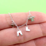 No More Dirty Laundry Clothing Line Charm Necklace in Silver | DOTOLY