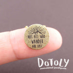 Not All Who Wander Are Lost Quote Pendant Necklace in Gold | DOTOLY