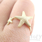 Ocean Inspired Starfish Shaped Open Adjustable Ring in Gold | DOTOLY | DOTOLY