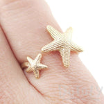 Ocean Inspired Starfish Shaped Open Adjustable Ring in Gold | DOTOLY | DOTOLY