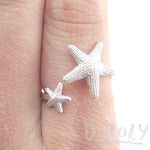 Ocean Inspired Starfish Shaped Open Adjustable Ring in Silver | DOTOLY | DOTOLY