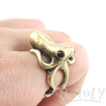 Octopus Wrapped Around Your Finger Shaped Ring in Brass | US Sizes 4 to 8 | DOTOLY