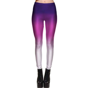 Ombré Pink and Purple Gradient Digital Print Legging Pants for Women | DOTOLY