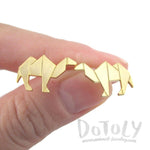 Origami Camel Shaped Allergy Free Stud Earrings in Gold | DOTOLY