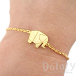 Origami Elephant Shaped Silhouette Charm Bracelet in Gold | Animal Jewelry | DOTOLY