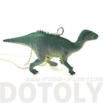 Ornithomimus Dinosaur Shaped Figurine Pendant Necklace in Green Blue | Animal Jewelry | DOTOLY