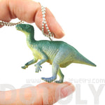 Ornithomimus Dinosaur Shaped Figurine Pendant Necklace in Green Blue | Animal Jewelry | DOTOLY