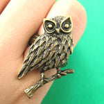 Realistic Owl Bird Animal Ring in Bronze Size 7 Only | DOTOLY