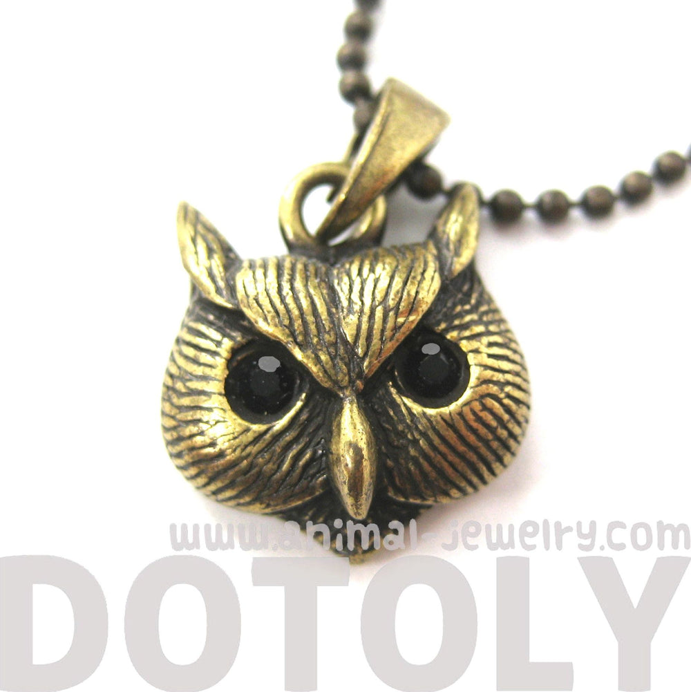 Owl Bird Animal Charm Necklace in Brass | Animal Jewelry | DOTOLY