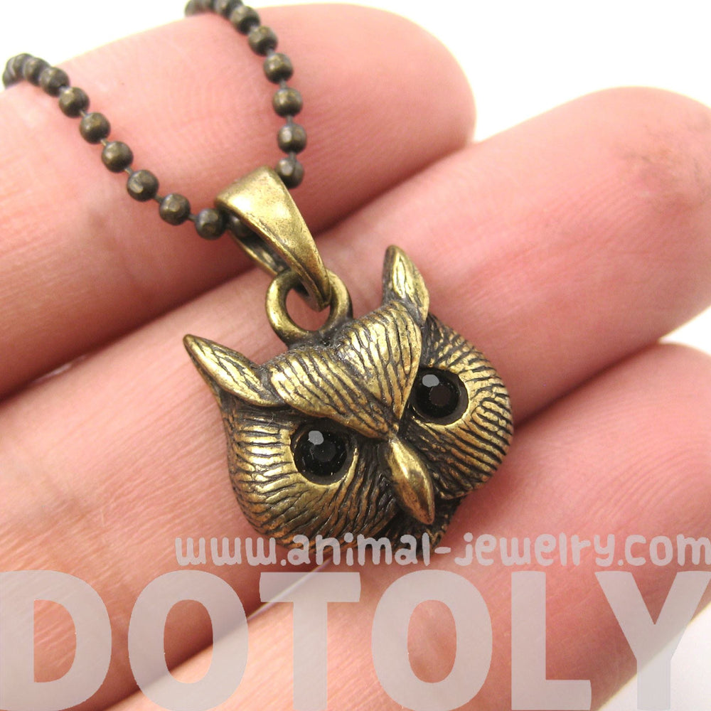 Owl Bird Animal Charm Necklace in Brass | Animal Jewelry | DOTOLY