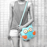 Owl Shaped Animal Bird Themed Cross body Shoulder Bag for Women in Mint Blue | DOTOLY