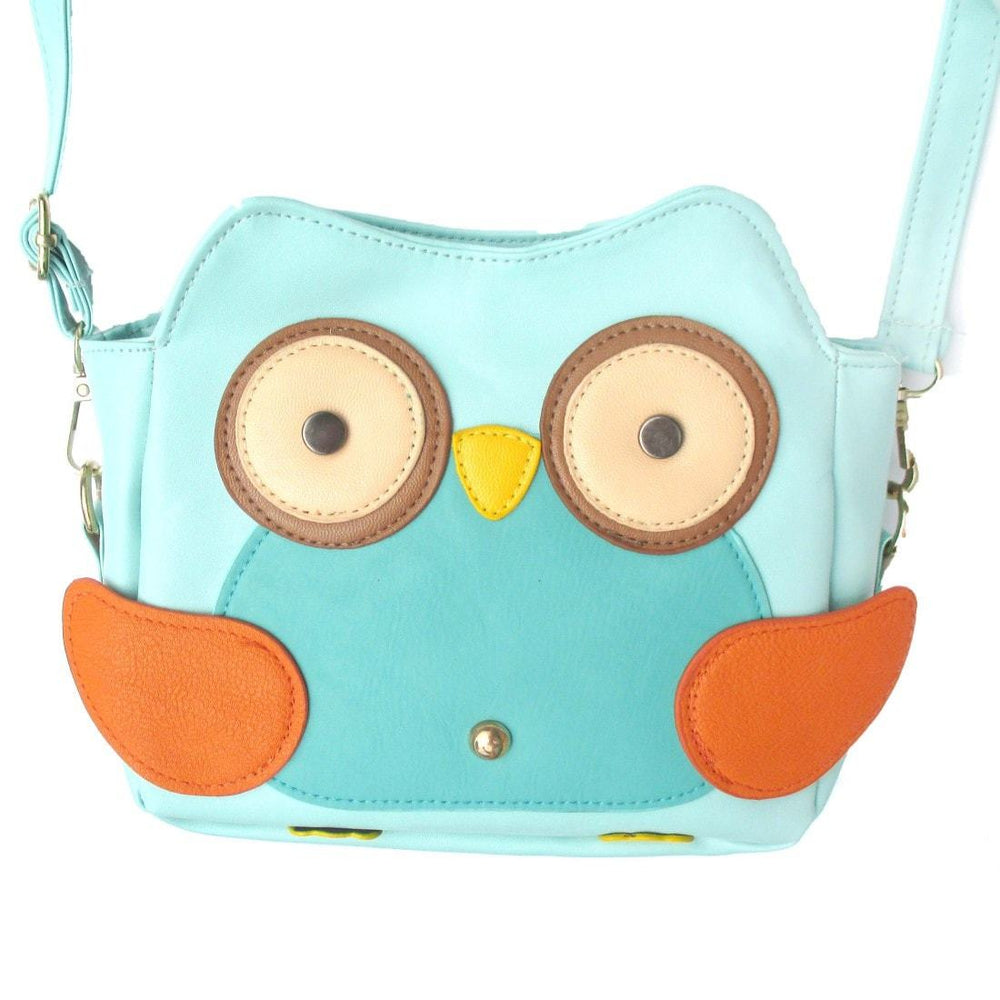 Owl Shaped Animal Bird Themed Cross body Shoulder Bag for Women in Mint Blue | DOTOLY