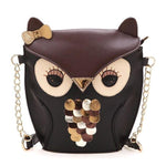 Owl Shaped Animal Themed Cross body Shoulder Bag for Women in Brown | DOTOLY