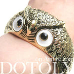Owl Bird Animal Bangle Bracelet in Brass | Animal Jewelry | DOTOLY