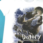 Pack of Wolves Howling at the Moon Print Graphic Tee in White | DOTOLY | DOTOLY