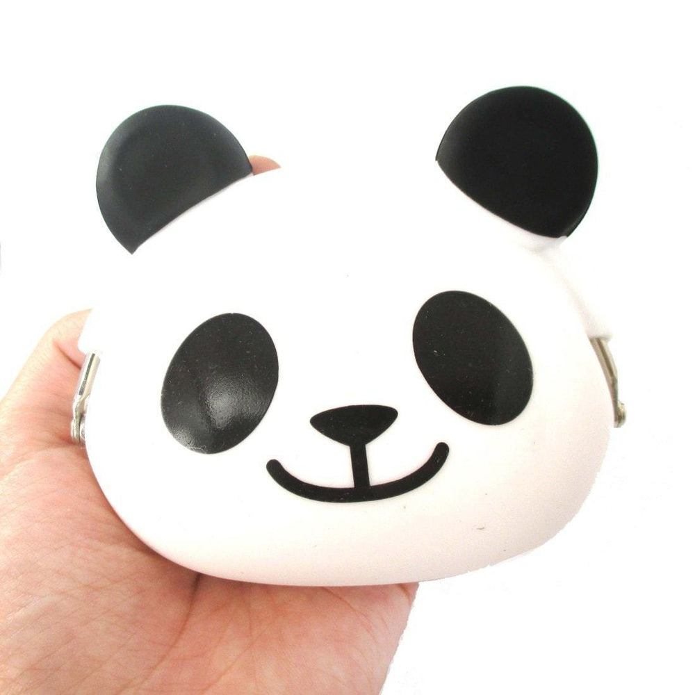 Panda Bear Shaped Mimi Pochi Animal Friends Silicone Clasp Coin Purse Pouch | DOTOLY