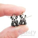 Panda Bear Shaped Porcelain Ceramic Animal Dangle Earrings | Handmade | DOTOLY