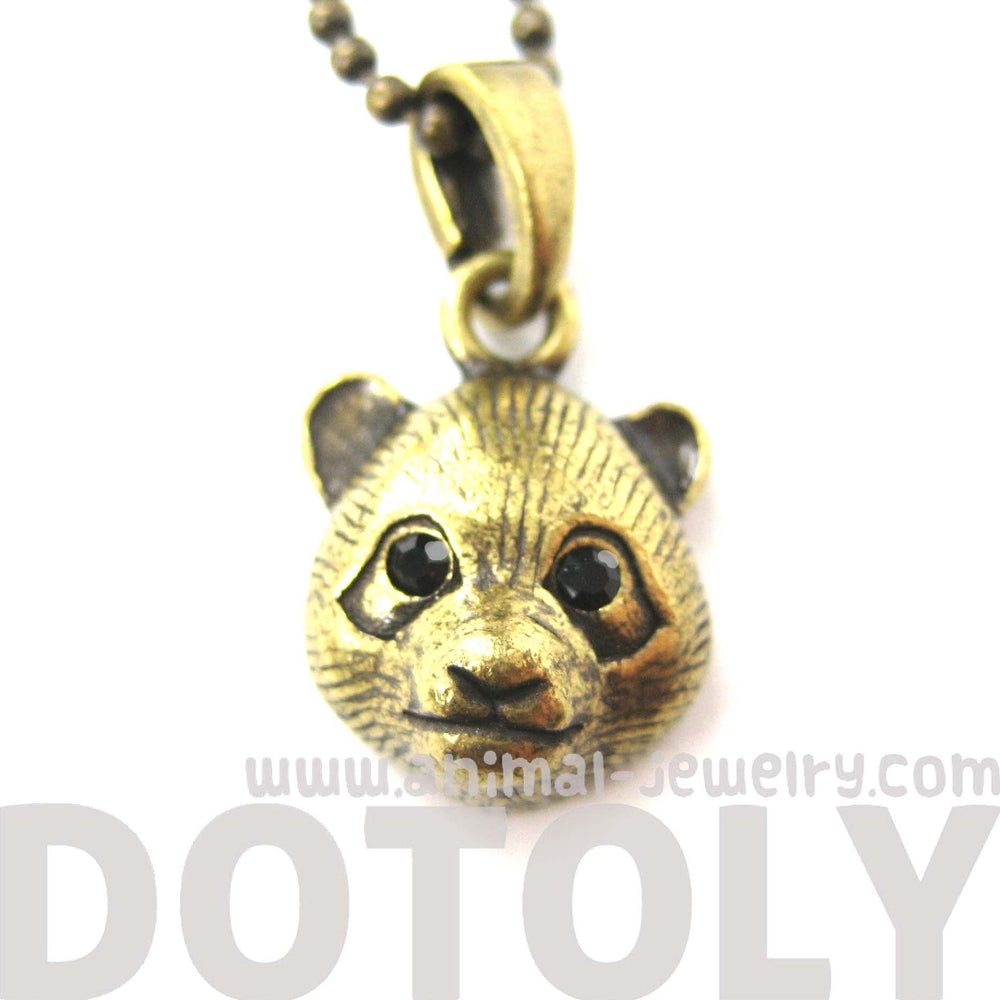 Panda Teddy Bear Animal Charm Necklace in Brass | Animal Jewelry | DOTOLY