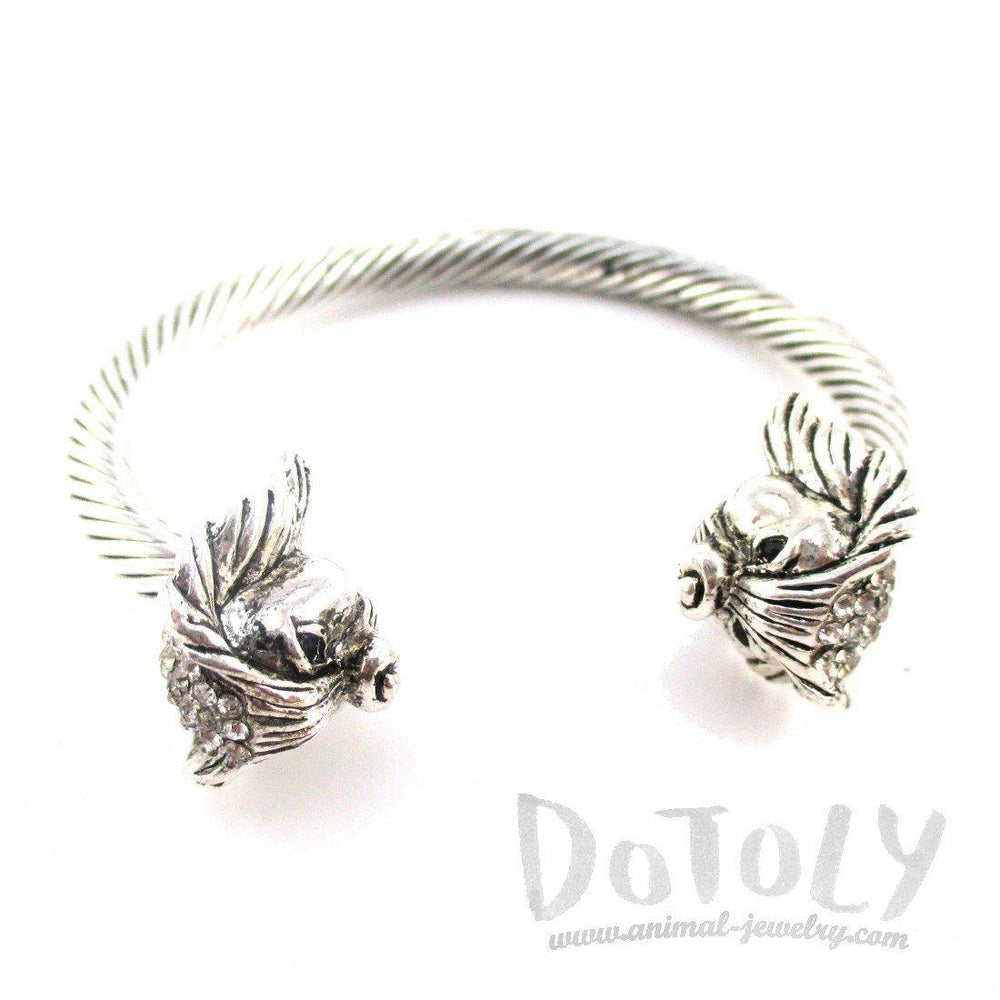 Papillon Toy Spaniel Shaped Bangle Bracelet in Silver | DOTOLY