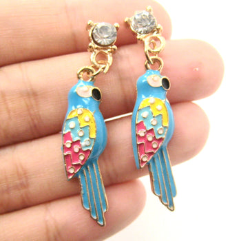 Parrot Bird Colorful Animal Dangle Earrings | Animal Jewelry | DOTOLY