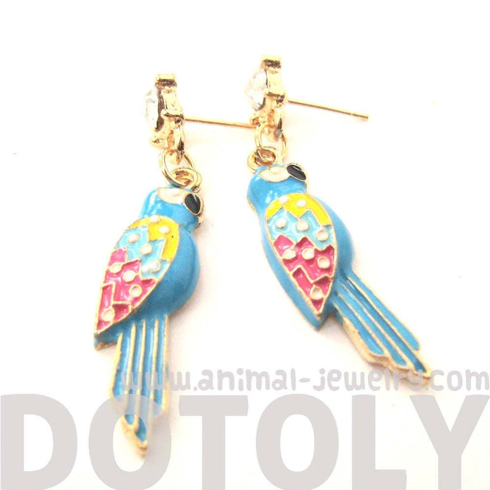 Parrot Bird Colorful Animal Dangle Earrings | Animal Jewelry | DOTOLY