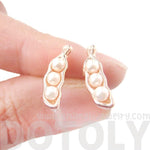 Peas in A Pod Stud Earrings in Rose Gold with Pearl Detail | DOTOLY | DOTOLY