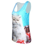 Persian Kitty Cat Princess Crown All Over Graphic Print Tank Top for Women | DOTOLY