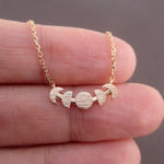 Phases of the Moon Lunar Phase Shaped Space Themed Pendant Necklace