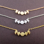 Phases of the Moon Lunar Phase Shaped Space Themed Pendant Necklace. Space Themed Jewelry Gifts