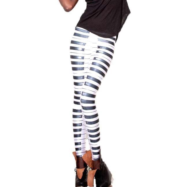 Piano Musical Keys Fashion Statement Digital Print Legging Pants for Women | Wearable Art | DOTOLY