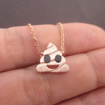 Pile of Poo Poop Emoji Pendant Necklace in Silver Gold or Rose Gold