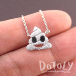 Pile of Poo Poop Emoji Pendant Necklace in Silver | DOTOLY