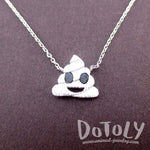 Pile of Poo Poop Emoji Pendant Necklace in Silver | DOTOLY