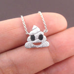 Pile of Poo Poop Emoji Pendant Necklace in Silver | DOTOLY