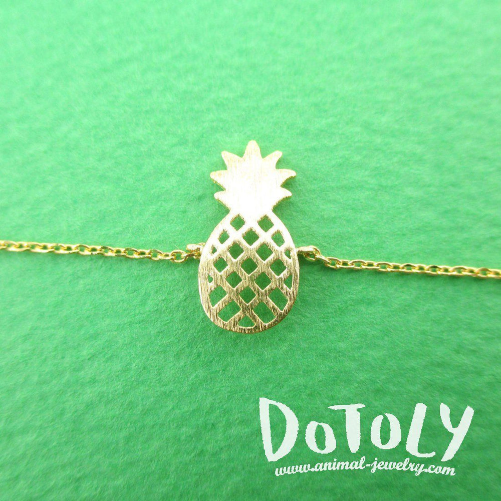 Pineapple Shaped Fruit Charm Bracelet in Gold | DOTOLY | DOTOLY
