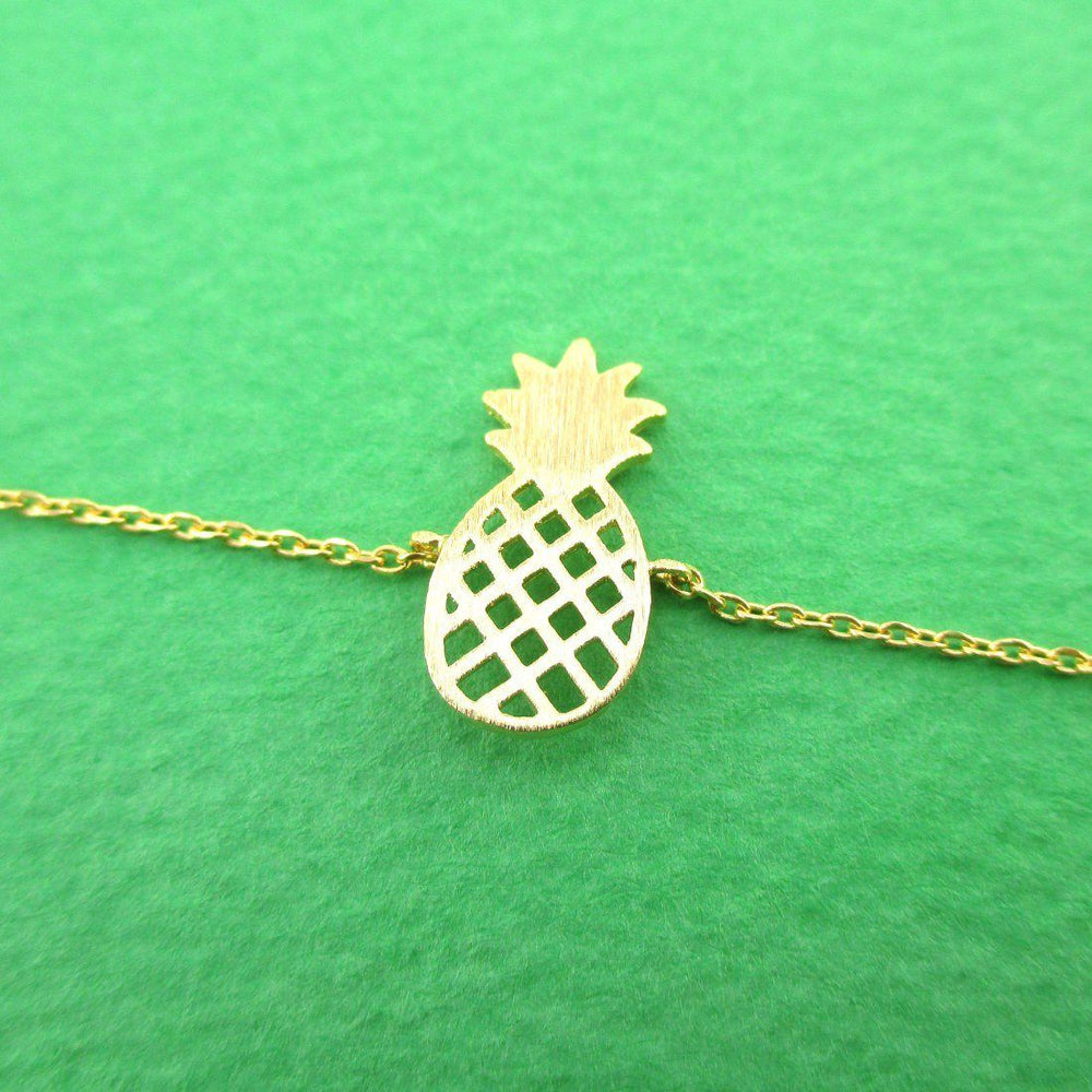 Tropical Pineapple Shaped Fruit Charm Bracelet in Gold | DOTOLY