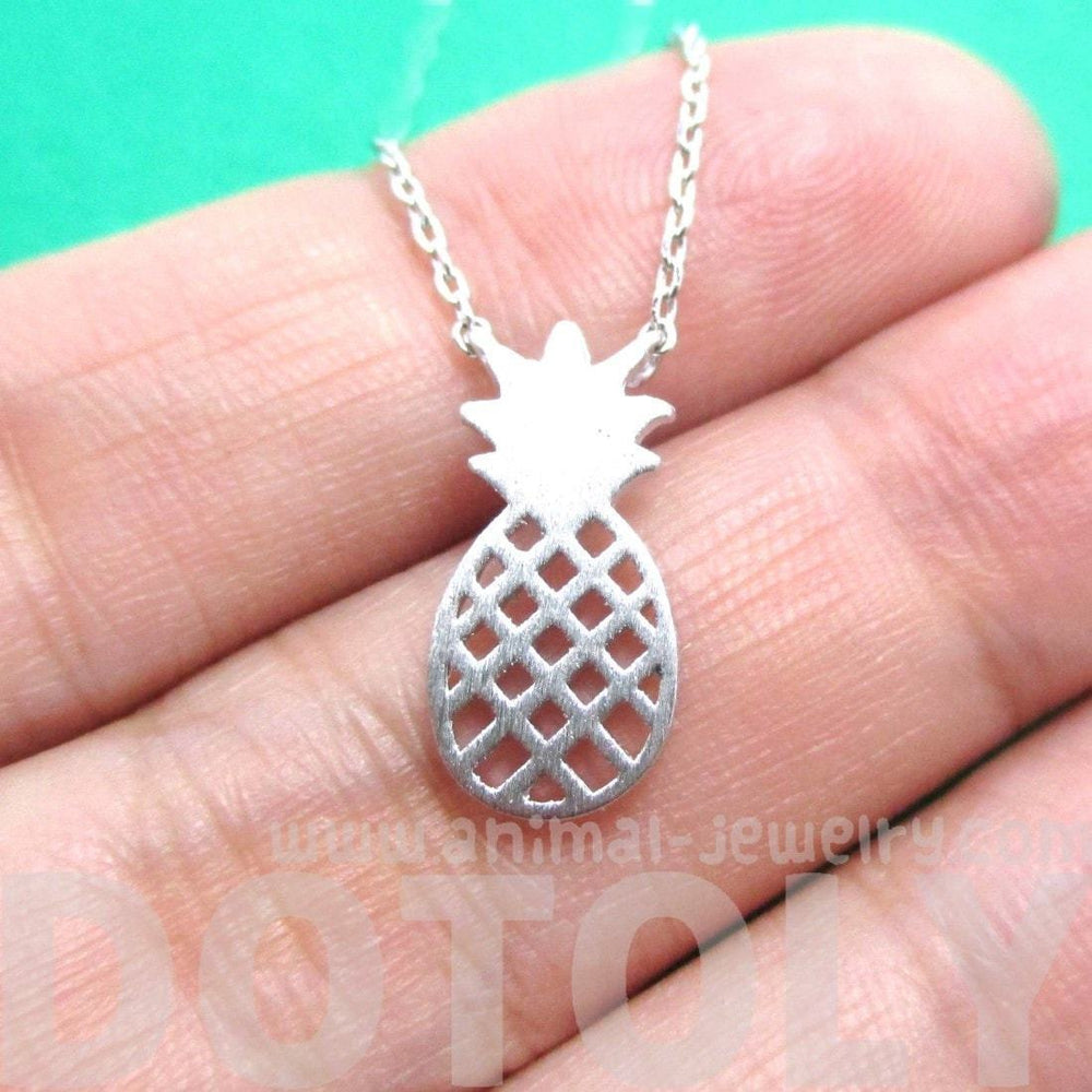 Pineapple Shaped Fruit Charm Necklace in Silver | DOTOLY | DOTOLY