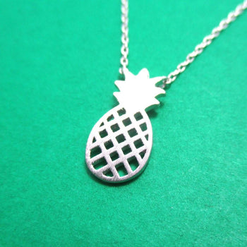 Pineapple Shaped Fruit Charm Necklace in Silver | DOTOLY | DOTOLY