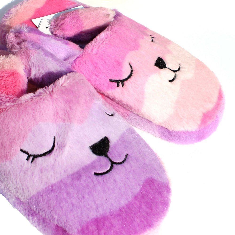 Pink and Purple Gradient Bunny Rabbit Shaped Slip-On Slippers for Women | DOTOLY