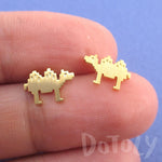 Pixel Camel Shaped Allergy Free Stud Earrings in Gold | DOTOLY