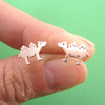 Pixel Camel Shaped Allergy Free Stud Earrings in Rose Gold | DOTOLY