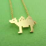Pixel Camel Shaped Pendant Necklace in Gold | Animal Jewelry