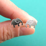 Pixel Elephants Shaped Allergy Free Stud Earrings in Silver | DOTOLY